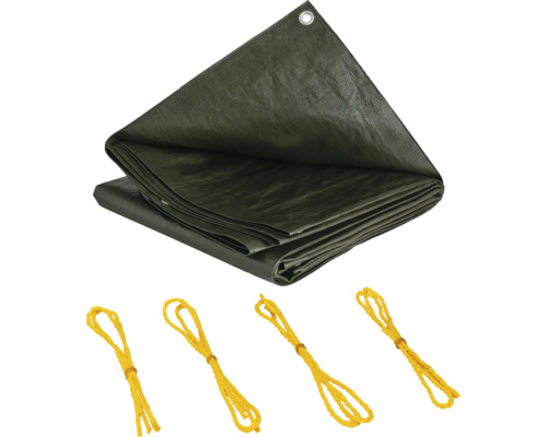 Bâche de protection avec œillets et cordes de serrage