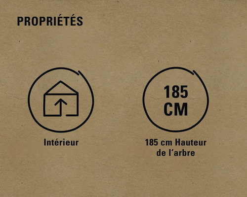 Symbole pour usage intérieur et longueur de l''arbre 185 centimètres