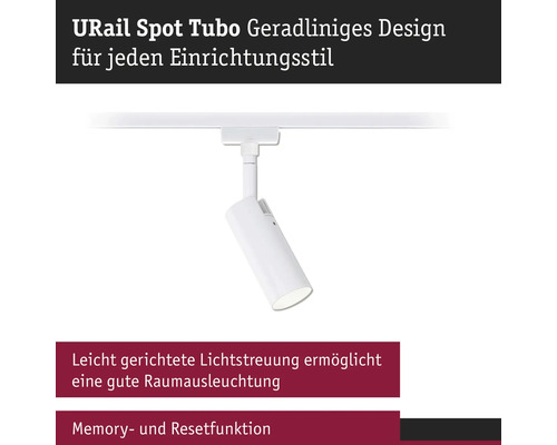 Spot sur rail URail Tubo pour éclairage de pièce