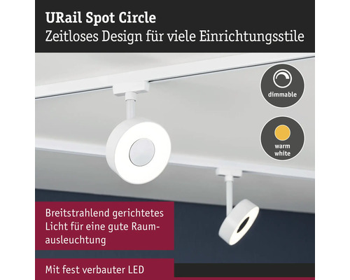 URail Spot Circle avec LED sur un rail