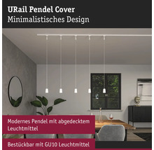 Modernes Esszimmer mit URail Schienensystem und mehreren Pendelleuchten mit GU10 Leuchtmittel