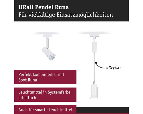URail Pendelleuchte Runa für vielfältige Einsatzmöglichkeiten