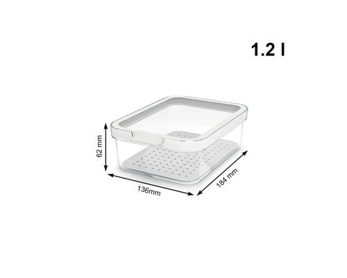 Frischhaltebox mit Deckel und Einsatz, 1,2 Liter Fassungsvermögen