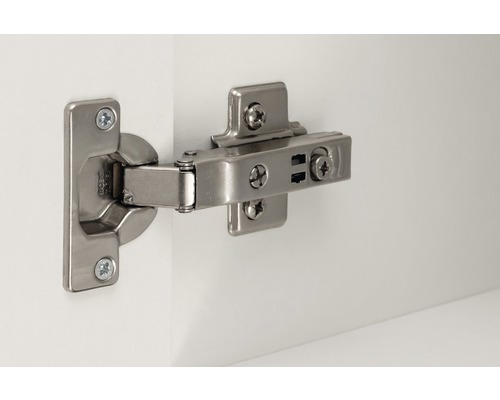 Charnière de porte de placard de cuisine en métal avec vis de fixation.