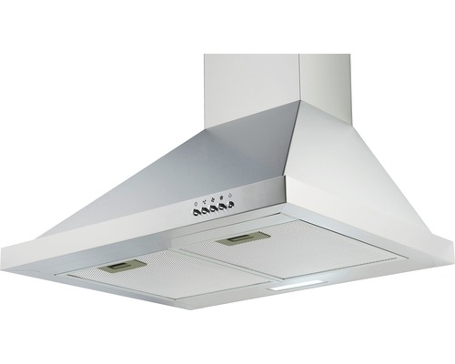 Hotte d''aspiration en métal avec boutons de commande et éclairage