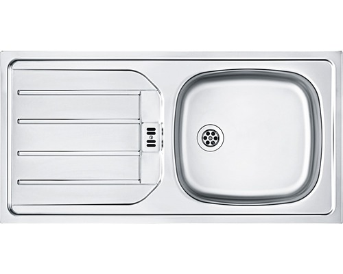 Spüle aus Edelstahl mit Abtropffläche