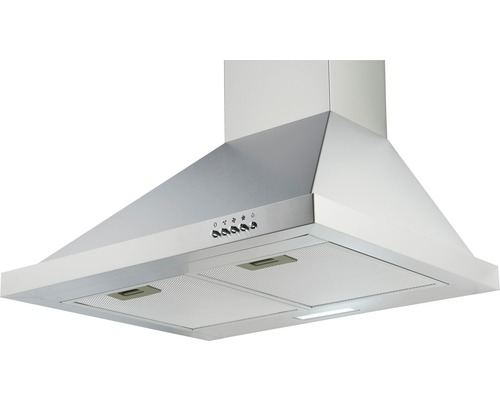 Hotte aspirante en métal avec panneau de commande et filtres