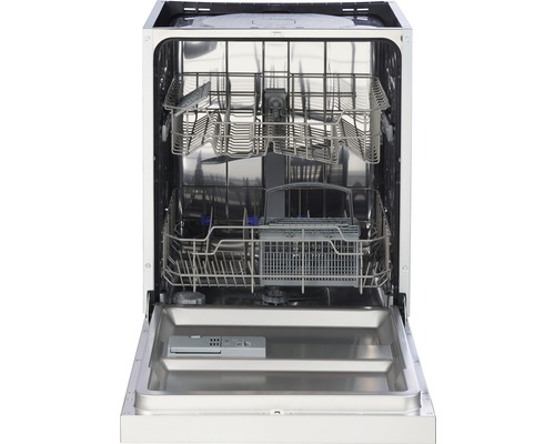 Vue intérieure d''un lave-vaisselle avec des paniers à vaisselle ouverts