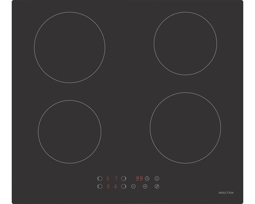 Plaque de cuisson à induction avec quatre zones de cuisson