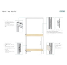 Porte d'intérieur affleurante Pertura Vidar HPL chêne sauvage nature 758x2126 mm serrure à loquet magnétique cylindre profilé acier inoxydable tirant gauche (ouverture vers l'extérieur)-thumb-1