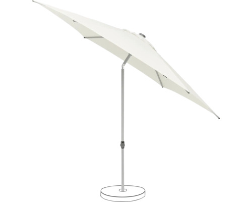 Parasol carré blanc avec support pour l''extérieur