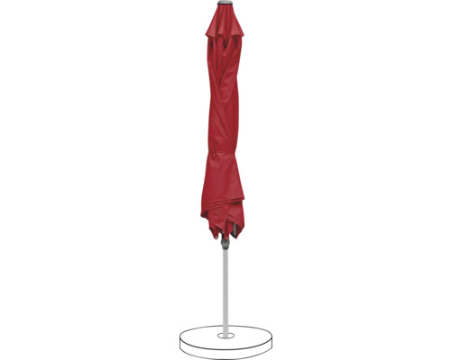 Parasol rouge fermé avec pied