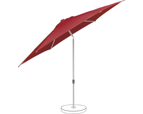 Parasol rectangulaire rouge avec pied