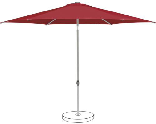 Parasol rouge avec support