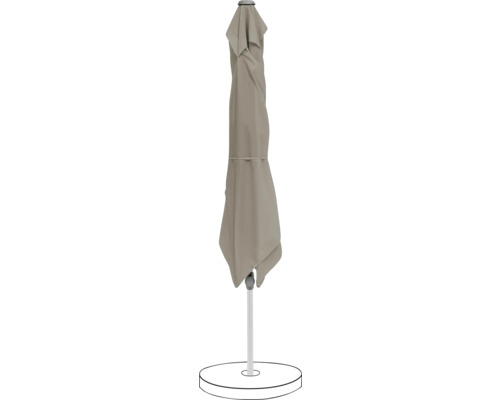 Parasol de jardin fermé sur pied