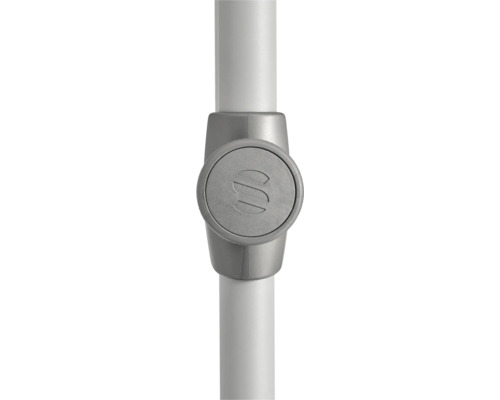 Vue détaillée d''un pied de parasol avec mécanisme de verrouillage