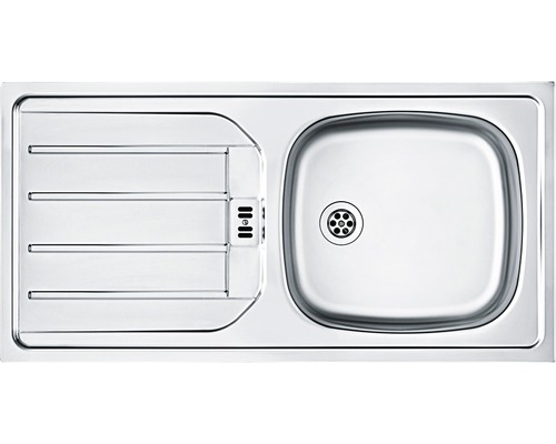 Spüle aus Edelstahl mit Abtropffläche