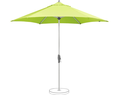 Parasol avec mât argenté et abat-jour clair