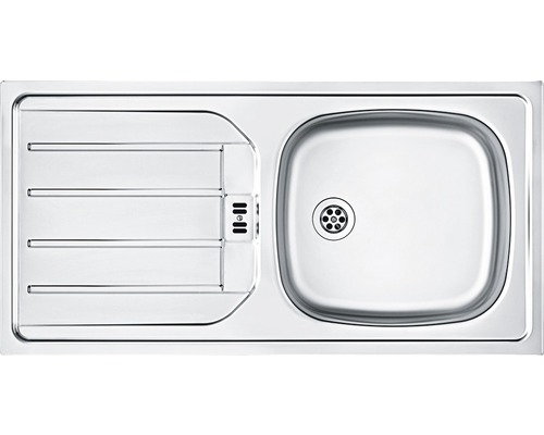 Spüle aus Edelstahl mit Abtropffläche