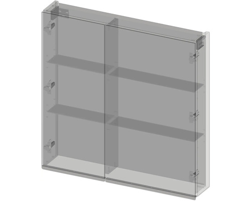 Armoire de toilette double avec étagères