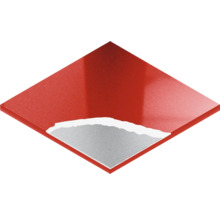 Dalle de sol en vinyle rouge métallisé avec représentation de la couche de matériau