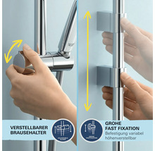 Einstellbarer Brausehalter und variable Höhenverstellung einer Duschstange