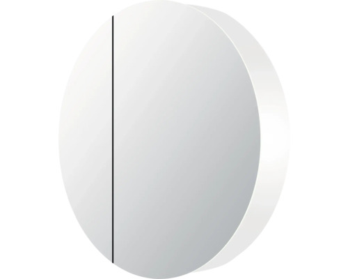 Armoire de toilette à LED DSK Silver Style lxhxp 60x60x8.9 cm couleur alu Miroir rond au design simple