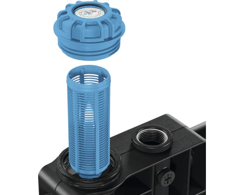 Filtre d''irrigation avec cartouche filtrante bleue et boîtier noir