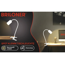 Briloner Klemmleuchte für den Tisch mit warmweissem Licht