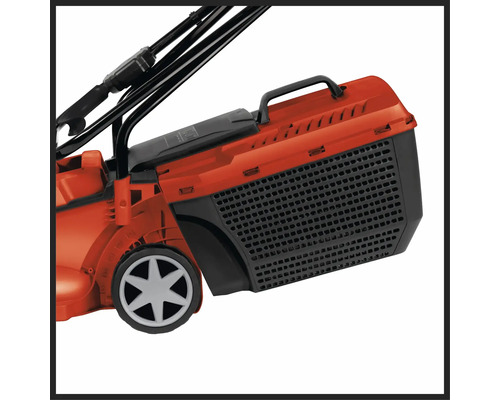 Vue détaillée d''une tondeuse à gazon avec bac de ramassage