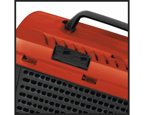 Vue détaillée d''un appareil de chauffage avec commandes et poignée