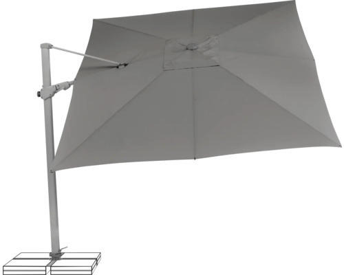 Freiarmschirm mit Sockel für den Gartenbereich