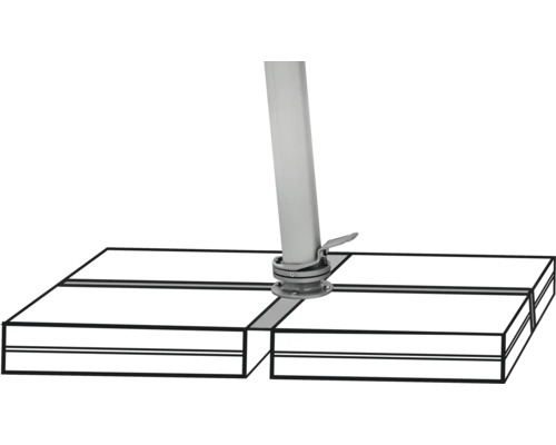Sonnenschirmständer mit Fusspedal und Platten