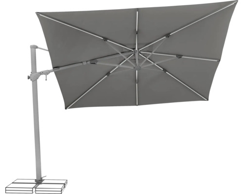 Freiarm-Sonnenschirm mit rechteckigem Schirmdach und stabilem Fuß