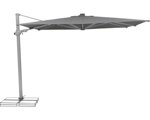 Freiarm-Sonnenschirm mit Sockel für den Garten