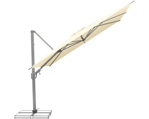 Freischirm mit seitlichem Mast und Fuss