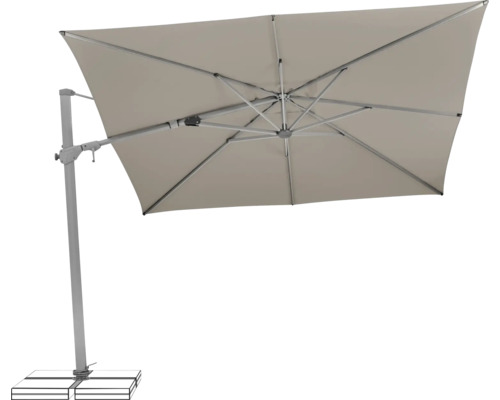 Quadratischer Ampelschirm mit Ständer