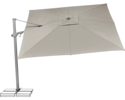 Rechteckiger Sonnenschirm mit seitlichem Mast