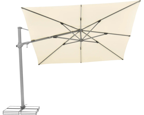 Freiarm-Sonnenschirm mit Ständer und rechteckigem Schirmdach
