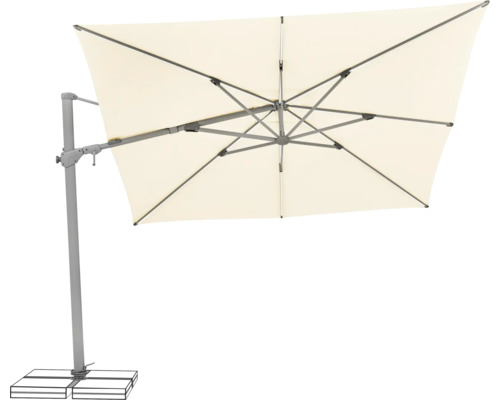 Freiarm-Sonnenschirm mit rechteckigem Schirm und stabilem Standfuß