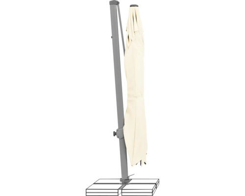 Geschlossener Ampelschirm mit Ständer