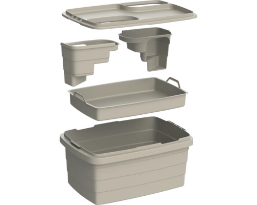 Système de rangement comprenant une boîte, un insert, un seau et un couvercle