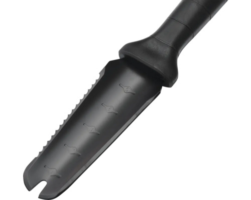 Outil de jardin avec bord dentelé pour creuser et planter