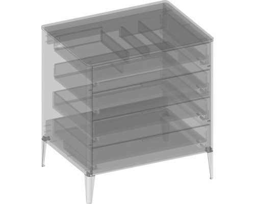 Kommode mit drei Schubladen und Beinen