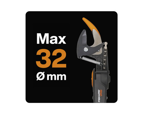 Tête de sécateur Fiskars UPX82, capacité de coupe maximale 32 mm