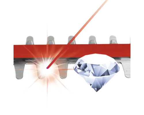 Barre de coupe avec découpe au laser et meulage au diamant