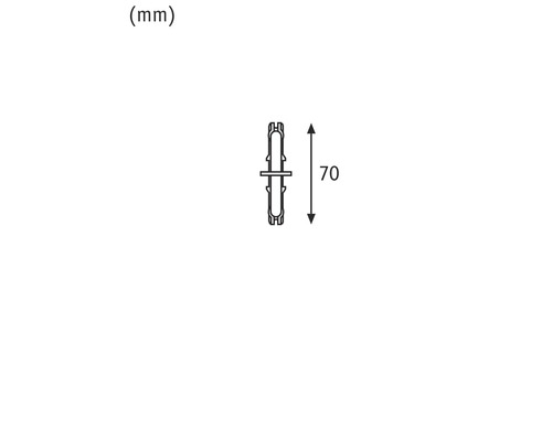 Dessin technique d''une pièce de raccordement avec indication de 70 millimètres