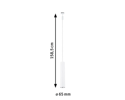 Dimensions d''une suspension : 158,5 cm de long, 65 mm de diamètre