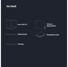 Aquarium DENNERLE Nano Cube 60 l mit Rückwandfolie, Schaumstoffunterlage