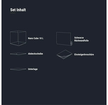 Aquarium DENNERLE Nano Cube 10 l mit Rückwandfolie, Schaumstoffunterlage